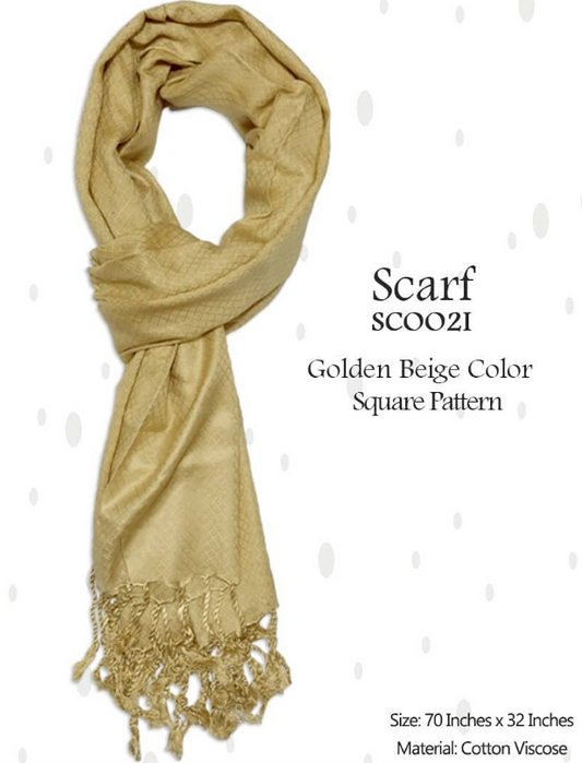 Cotton Viscous Scarf -Golden Beige - 11- SC002I
