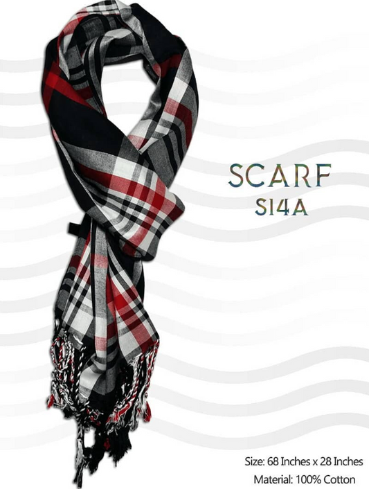 Cotton Scarf - Multi color with Black - 35 - S14 A