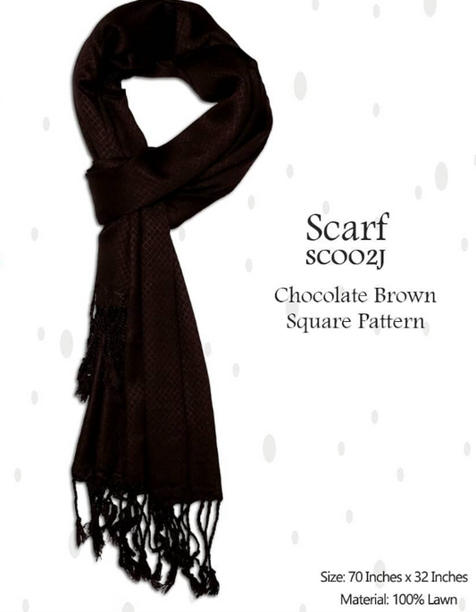 Cotton Lawn Hijab - Chocolate Brown - 45 -SC002J