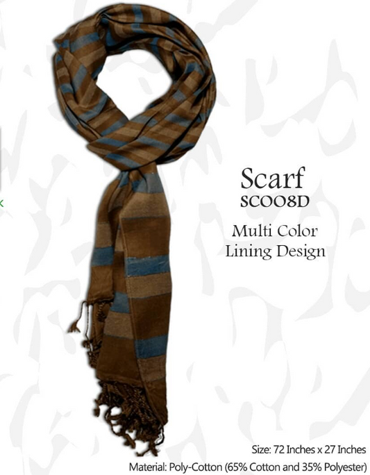 Poly Cotton Hijab - Brown Lining Design - 49 - SC008D