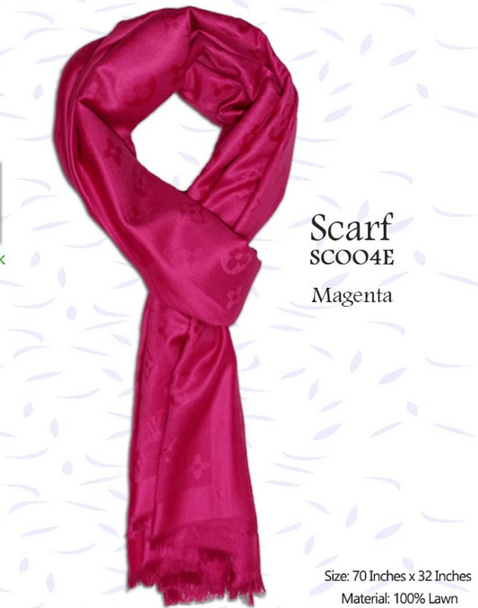 Lawn Scarf Hijab - Magenta- 58 - SC004E