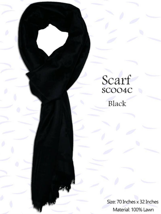 Lawn Hijab - Black - 59 - SC004C